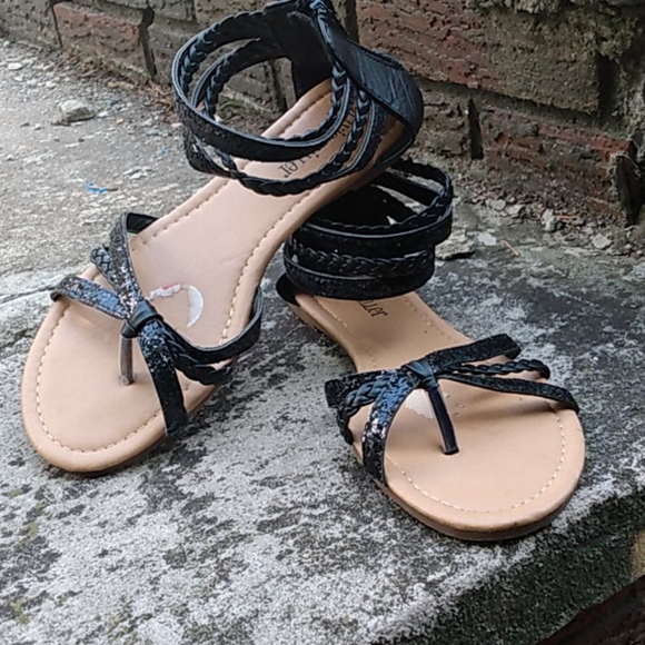 Cute Black Glitter Strap Sandals 3 for 25 sale - Picture 10 of 11